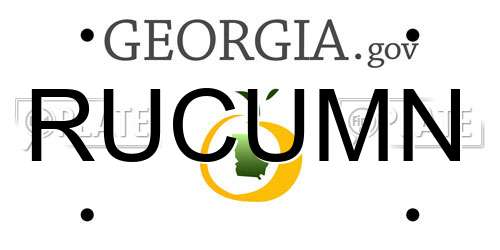 RUCUMN Georgia License Plate