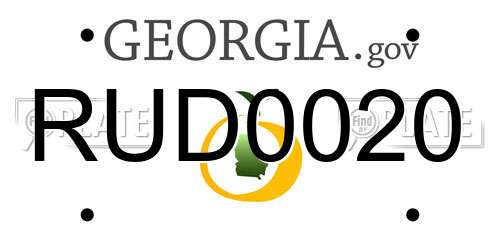 RUD0020 Georgia License Plate