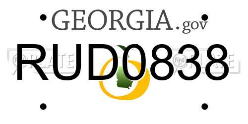 RUD0838 Georgia License Plate