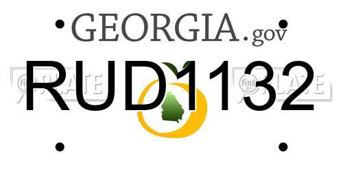 RUD1132 Georgia License Plate