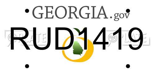 RUD1419 Georgia License Plate