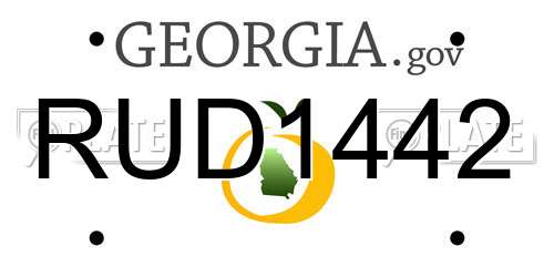 RUD1442 Georgia License Plate