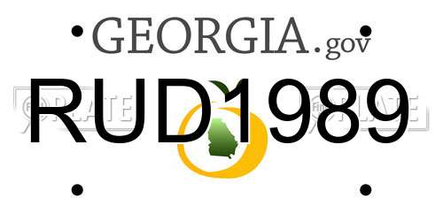 RUD1989 Georgia License Plate
