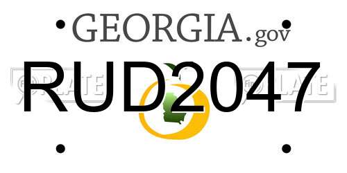 RUD2047 Georgia License Plate