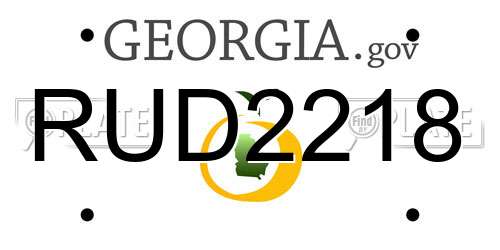 RUD2218 Georgia License Plate