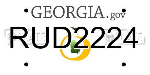 RUD2224 Georgia License Plate