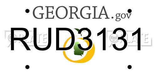 RUD3131 Georgia License Plate