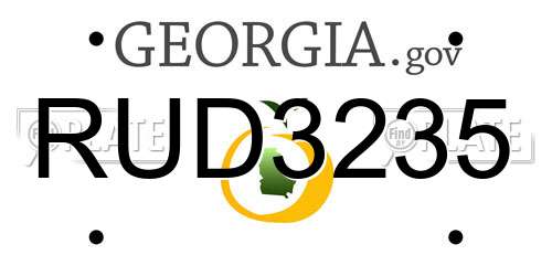 RUD3235 Georgia License Plate