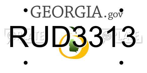 RUD3313 Georgia License Plate