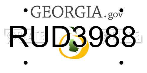 RUD3988 Georgia License Plate