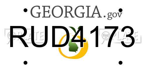RUD4173 Georgia License Plate