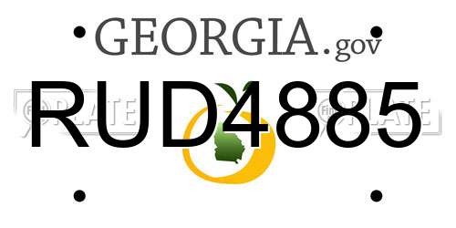RUD4885 Georgia License Plate