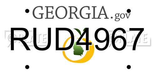 RUD4967 Georgia License Plate
