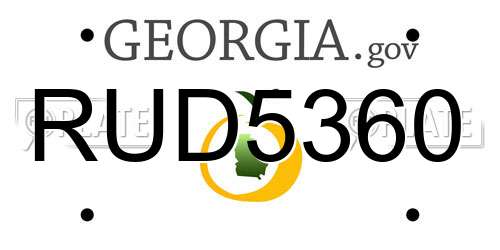RUD5360 Georgia License Plate