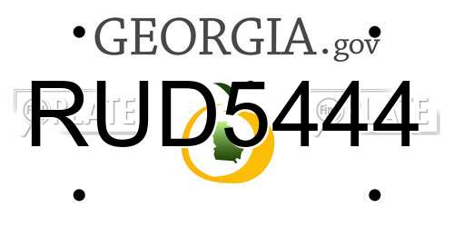 RUD5444 Georgia License Plate