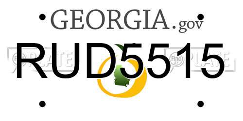 RUD5515 Georgia License Plate
