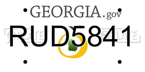 RUD5841 Georgia License Plate