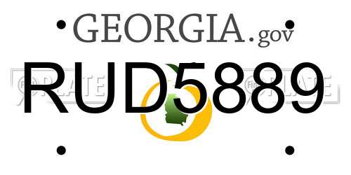 RUD5889 Georgia License Plate