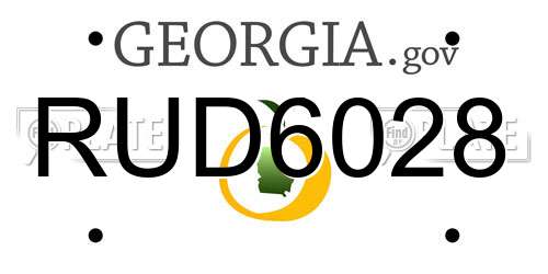 RUD6028 Georgia License Plate