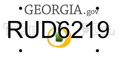 RUD6219 Georgia License Plate