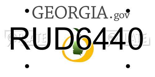 RUD6440 Georgia License Plate