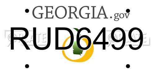 RUD6499 Georgia License Plate