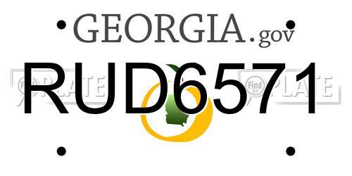 RUD6571 Georgia License Plate