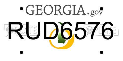RUD6576 Georgia License Plate