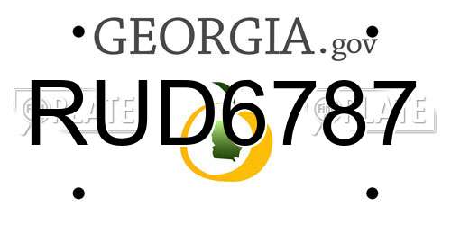 RUD6787 Georgia License Plate