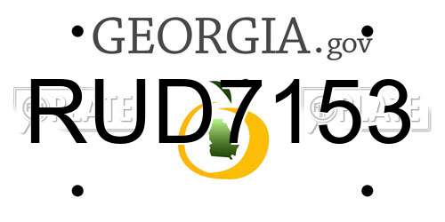 RUD7153 Georgia License Plate