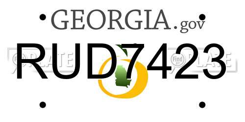 RUD7423 Georgia License Plate
