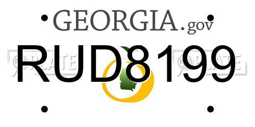 RUD8199 Georgia License Plate