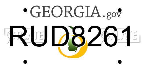 RUD8261 Georgia License Plate