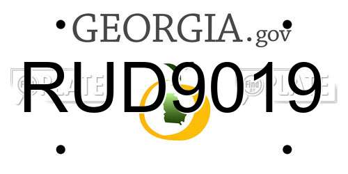 RUD9019 Georgia License Plate