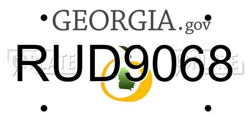 RUD9068 Georgia License Plate