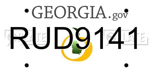 RUD9141 Georgia License Plate