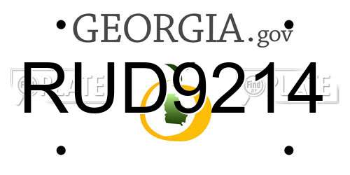 RUD9214 Georgia License Plate