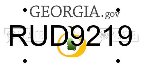 RUD9219 Georgia License Plate