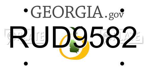 RUD9582 Georgia License Plate