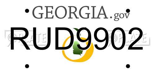 RUD9902 Georgia License Plate