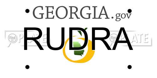 RUDRA Georgia License Plate