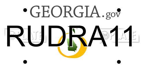 RUDRA11 Georgia License Plate