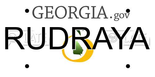 RUDRAYA Georgia License Plate