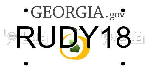 RUDY18 Georgia License Plate