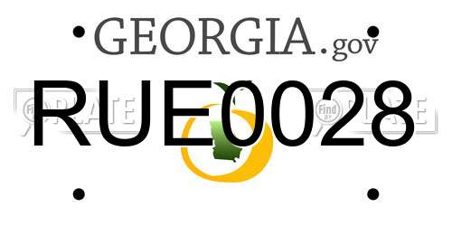 RUE0028 Georgia License Plate