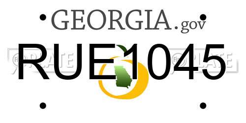 RUE1045 Georgia License Plate