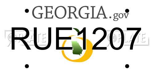 RUE1207 Georgia License Plate