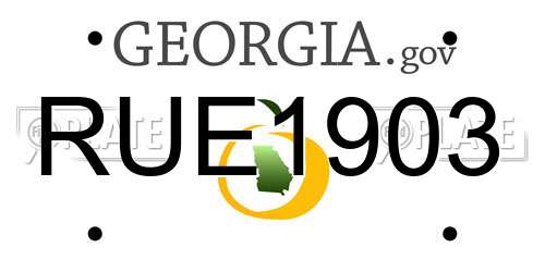 RUE1903 Georgia License Plate