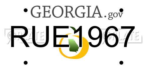 RUE1967 Georgia License Plate