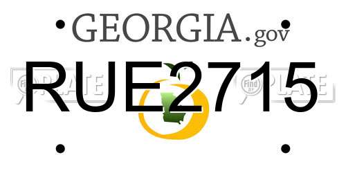 RUE2715 Georgia License Plate